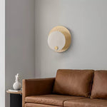 Lumen Alabaster Wall Sconce in Gold with White Alabaster Shade