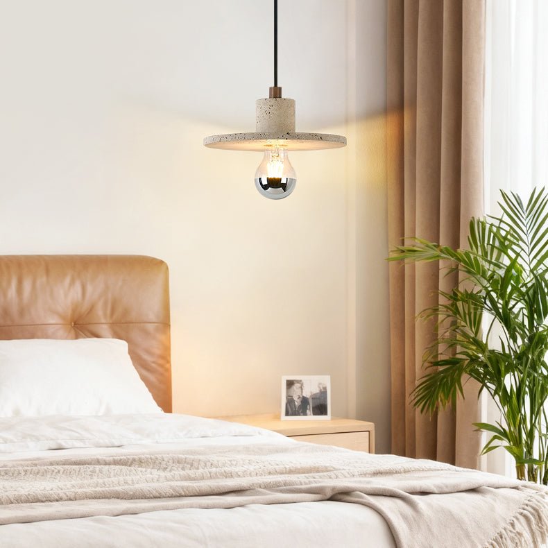 Evirlo Travertine Pendant Light – Modern Stone Pendant Lamp for Dining and Living Spaces