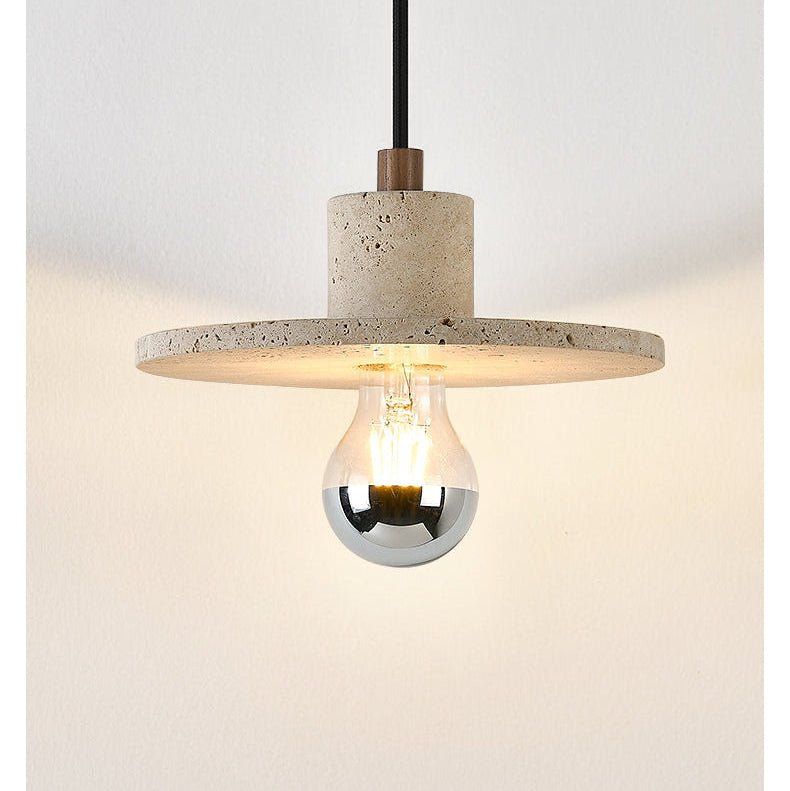 Evirlo Travertine Pendant Light – Modern Stone Pendant Lamp for Dining and Living Spaces