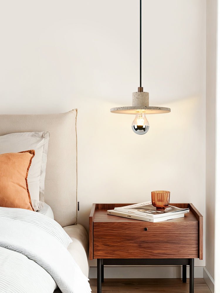 Evirlo Travertine Pendant Light – Modern Stone Pendant Lamp for Dining and Living Spaces