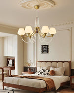 Evora Modern Glass Chandelier with Wood Accents for Dining Room and Living Room