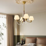 Evora Modern Glass Chandelier with Wood Accents for Dining Room and Living Room