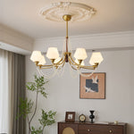 Evora Modern Glass Chandelier with Wood Accents for Dining Room and Living Room