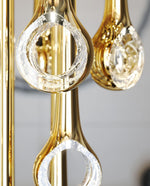 Eyelet Linear LED Chandelier in Chrome, Gold, or Rose Gold