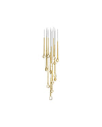 Eyelet Linear LED Chandelier in Chrome, Gold, or Rose Gold