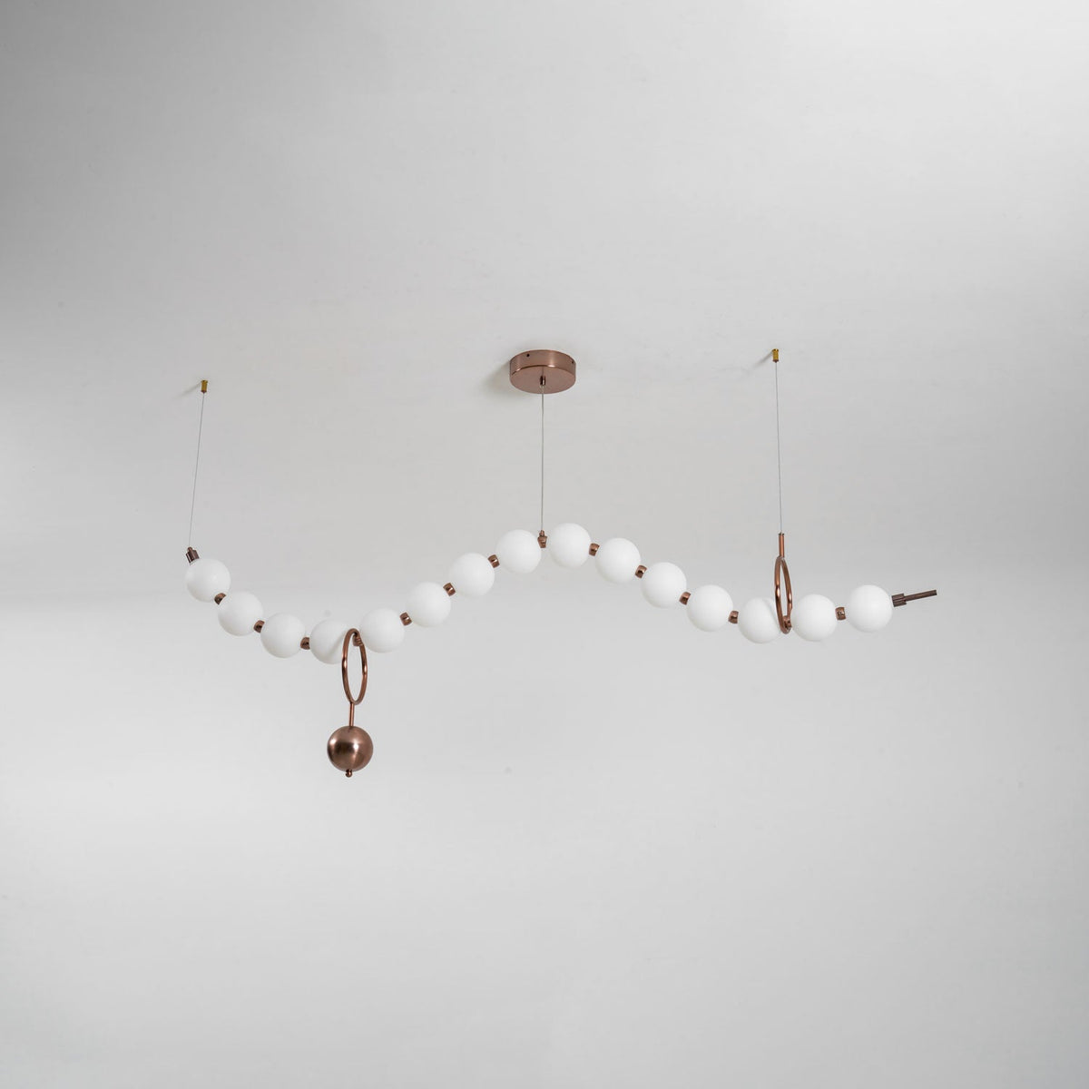 Ezrah Modern Linear LED Pendant Light – Frosted Glass Orbs