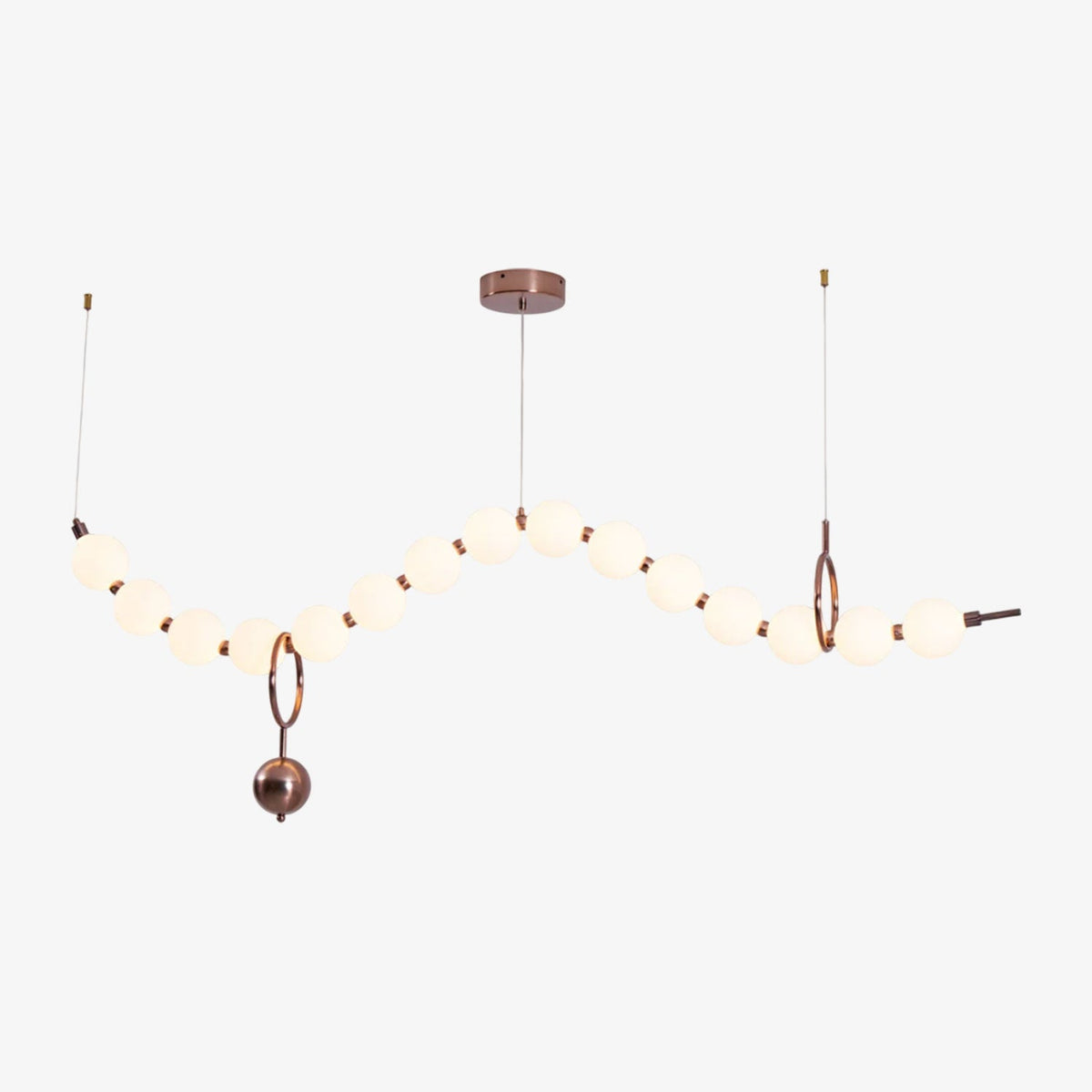 Ezrah Modern Linear LED Pendant Light – Frosted Glass Orbs