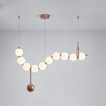 Ezrah Modern Linear LED Pendant Light – Frosted Glass Orbs