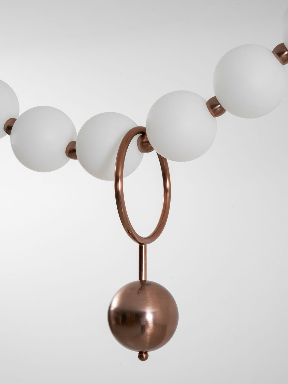 Ezrah Modern Linear LED Pendant Light – Frosted Glass Orbs