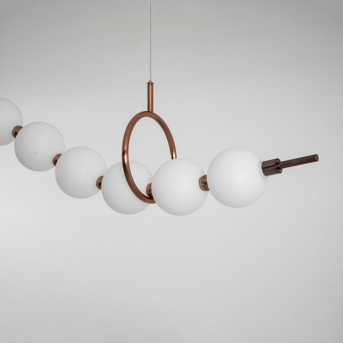Ezrah Modern Linear LED Pendant Light – Frosted Glass Orbs