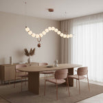 Ezrah Modern Linear LED Pendant Light – Frosted Glass Orbs