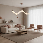 Ezrah Modern Linear LED Pendant Light – Frosted Glass Orbs