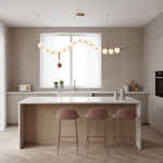 Ezrah Modern Linear LED Pendant Light – Frosted Glass Orbs
