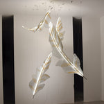 Falling Leaves Glass Chandelier – Modern LED Pendant Light for Dining Room and Living Room