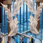 Falling Leaves Glass Chandelier – Modern LED Pendant Light for Dining Room and Living Room