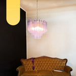 Fantastic Murano Amethyst Glass Tube Chandelier