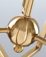Brass Lantern Chandelier with Clear Glass Shades for Dining Room and Foyer