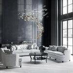 Feather Glass Pendant Light Amber Clear Color Flying Pendant Lamp Staircase Designer