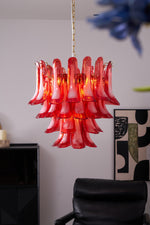 Fiametta Murano Glass Chandelier – Handcrafted Red Glass Pendant Light