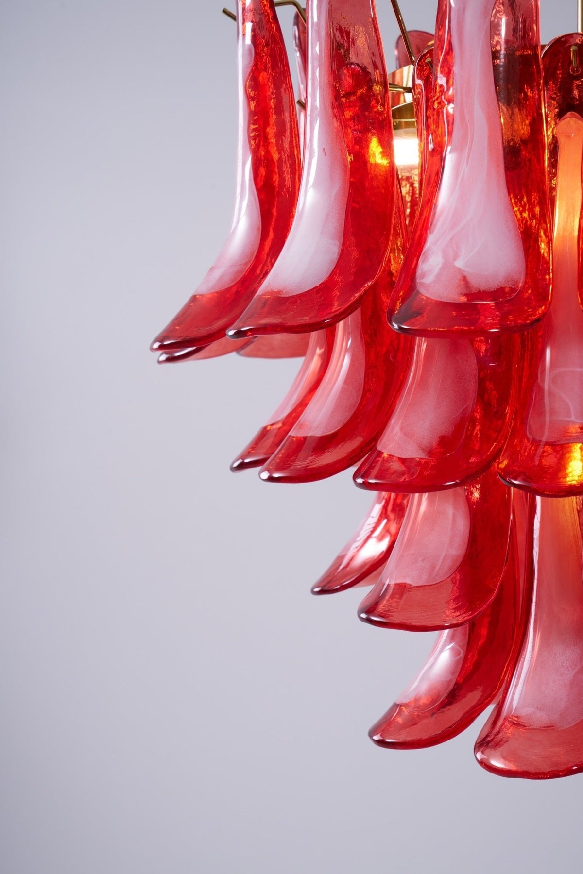 Fiametta Murano Glass Chandelier – Handcrafted Red Glass Pendant Light