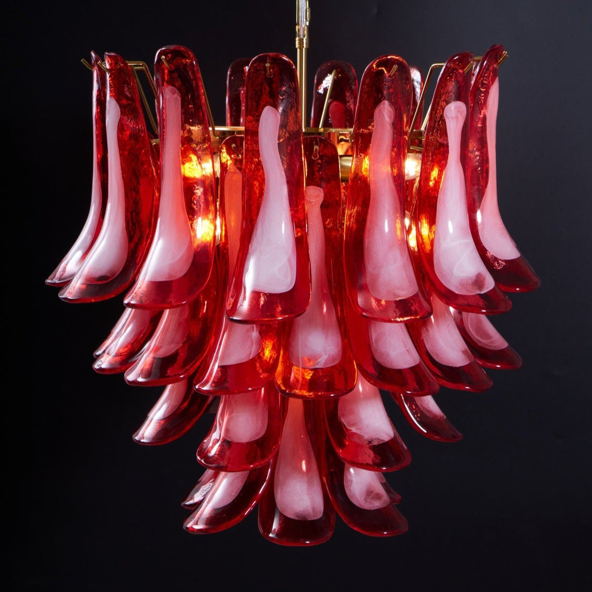 Fiametta Murano Glass Chandelier – Handcrafted Red Glass Pendant Light