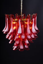 Fiametta Murano Glass Chandelier – Handcrafted Red Glass Pendant Light