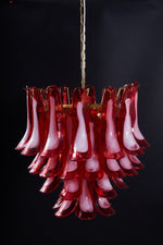 Fiametta Murano Glass Chandelier – Handcrafted Red Glass Pendant Light