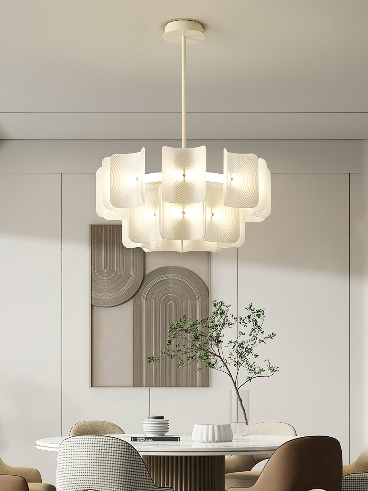 Fingerprint Chandelier – Modern LED Pendant Light for Dining Room, Living Room, and Bedroom