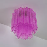 Fiora Purple Glass Flush Mount Ceiling Light with Gold Accents
