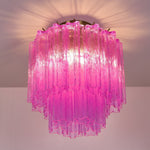 Fiora Purple Glass Flush Mount Ceiling Light with Gold Accents