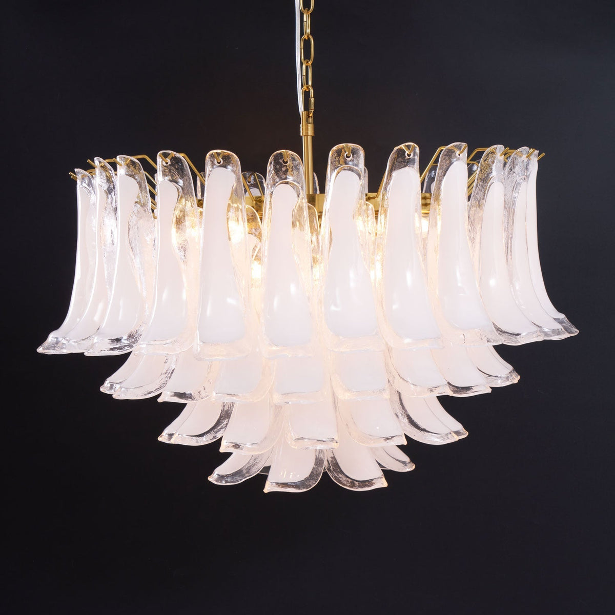 Fiora Pink Glass Chandelier – 17-Light Tiered Murano-Style Pendant for Dining Room & Living Room