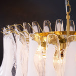 Fiora Pink Glass Chandelier – 17-Light Tiered Murano-Style Pendant for Dining Room & Living Room