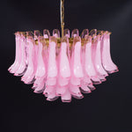 Fiora Pink Glass Chandelier – 17-Light Tiered Murano-Style Pendant for Dining Room & Living Room
