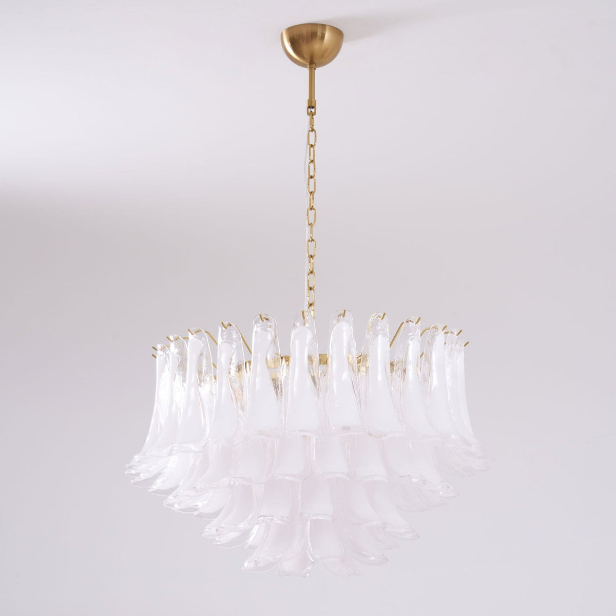 Fiora Pink Glass Chandelier – 17-Light Tiered Murano-Style Pendant for Dining Room & Living Room