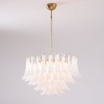 Fiora Pink Glass Chandelier – 17-Light Tiered Murano-Style Pendant for Dining Room & Living Room