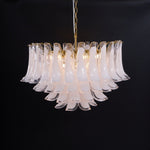 Fiora Pink Glass Chandelier – 17-Light Tiered Murano-Style Pendant for Dining Room & Living Room