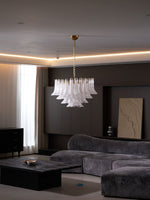 Fiora Pink Glass Chandelier – 17-Light Tiered Murano-Style Pendant for Dining Room & Living Room