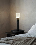 Fire Stick Cordless Wooden Table Lamp with LED