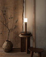 Fire Stick Cordless Wooden Table Lamp with LED