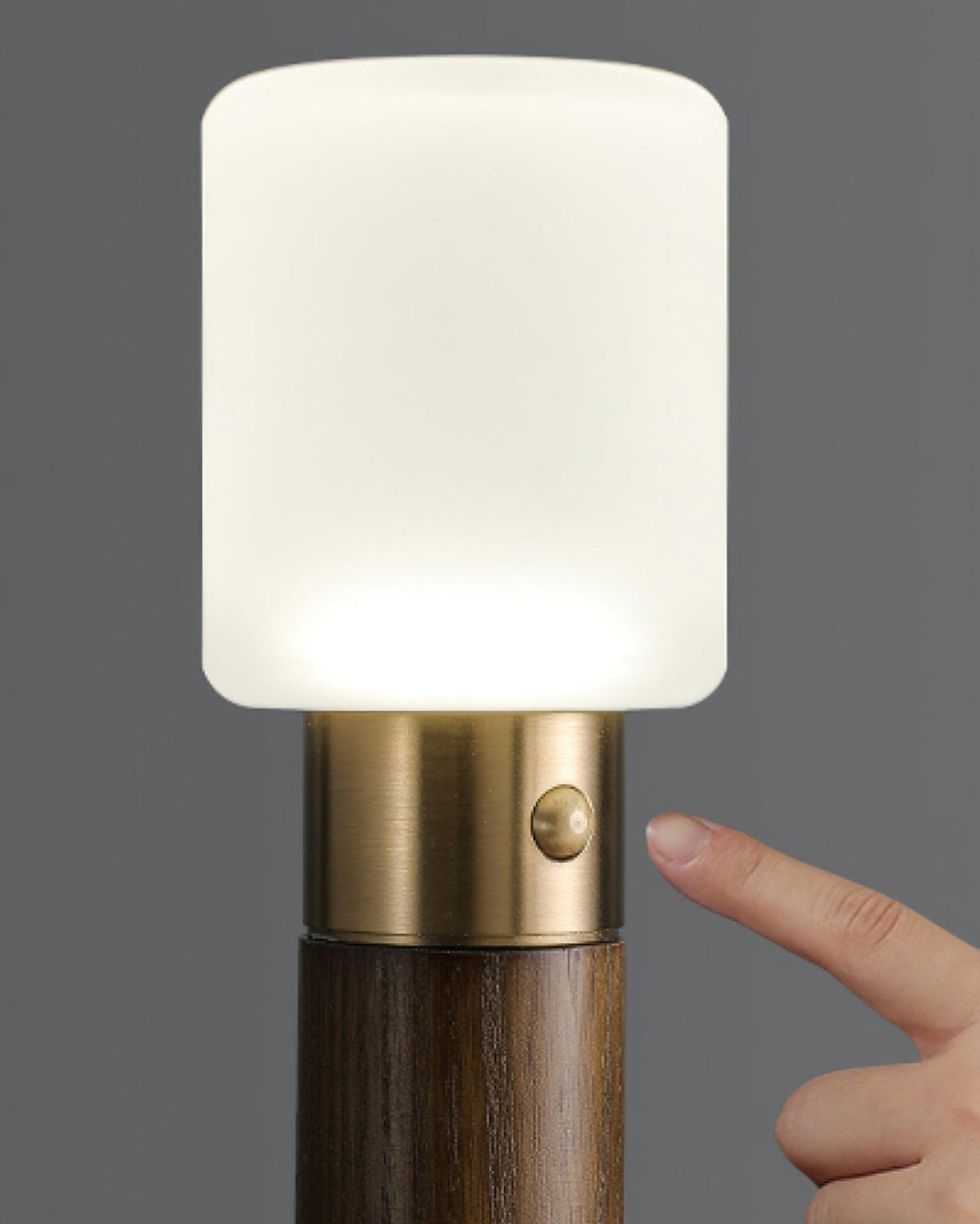 Fire Stick Cordless Wooden Table Lamp with LED