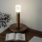 Fire Stick Cordless Wooden Table Lamp with LED