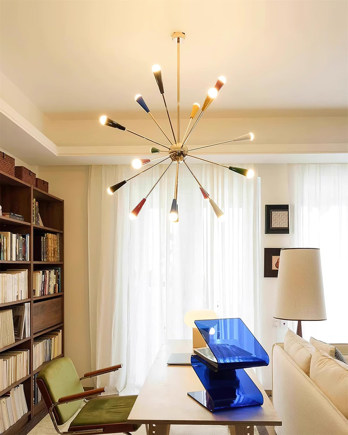 Firework Pop Chandelier – Mid-Century Modern Starburst Pendant Light