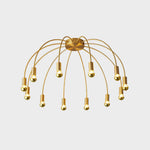 Fireworks Semi Flush Mount Ceiling Light in Brass and Glass for Modern Interiors