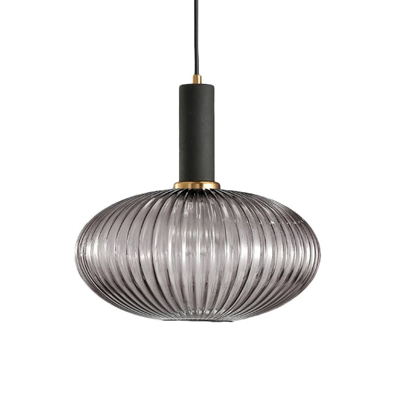 Flair Glass Pendant Light – Art Deco Reeded Glass Ceiling Lamp for Dining Room and Living Room