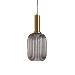 Flair Glass Pendant Light – Art Deco Reeded Glass Ceiling Lamp for Dining Room and Living Room