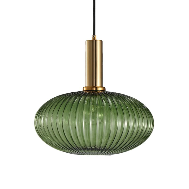 Flair Glass Pendant Light – Art Deco Reeded Glass Ceiling Lamp for Dining Room and Living Room