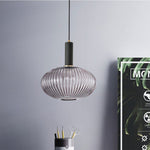 Flair Glass Pendant Light – Art Deco Reeded Glass Ceiling Lamp for Dining Room and Living Room
