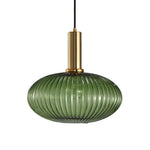 Flair Glass Pendant Light – Art Deco Reeded Glass Ceiling Lamp for Dining Room and Living Room