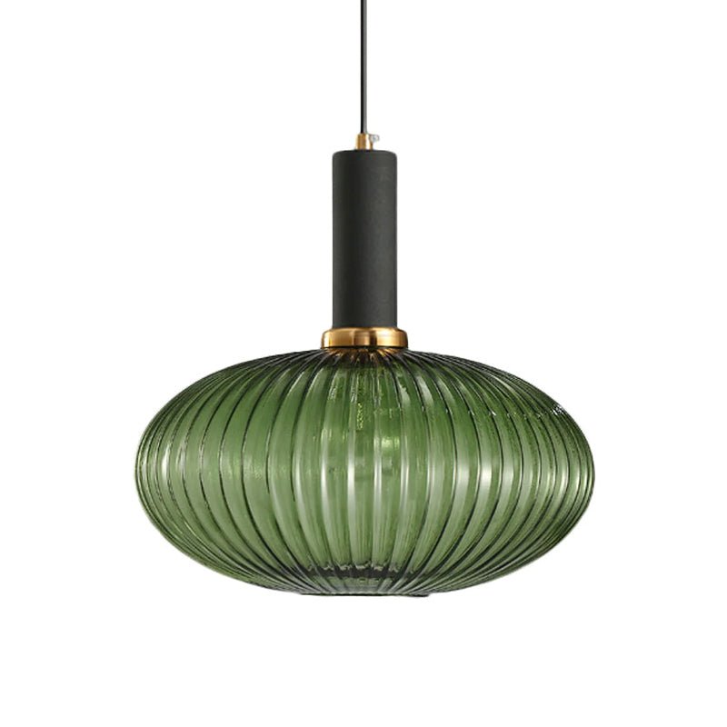 Flair Glass Pendant Light – Art Deco Reeded Glass Ceiling Lamp for Dining Room and Living Room
