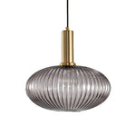Flair Glass Pendant Light – Art Deco Reeded Glass Ceiling Lamp for Dining Room and Living Room